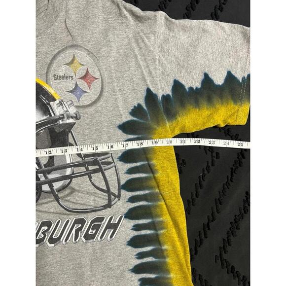 Vintage NFL Pittsburgh Steelers Retro Y2K Black / Yellow Tie-Dye T-shirt Medium - Picture 7 of 9